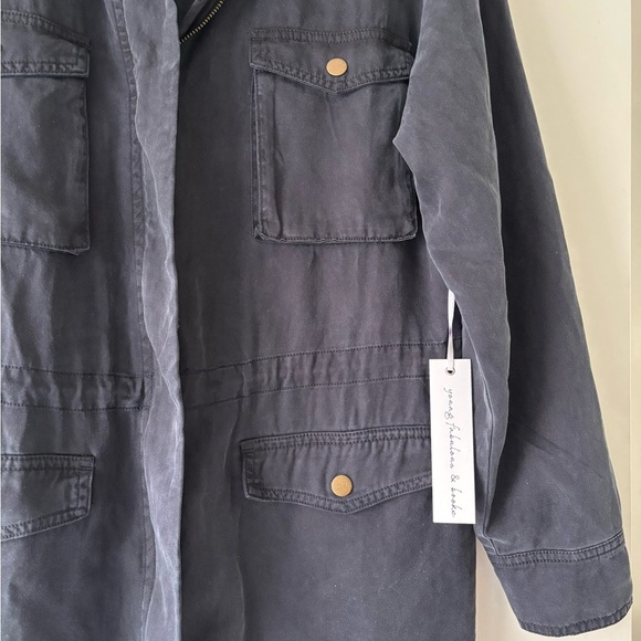 Young Fabulous & Broke Amelia Zip Up Combat Jacket Green Size Small - Picture 3 of 9